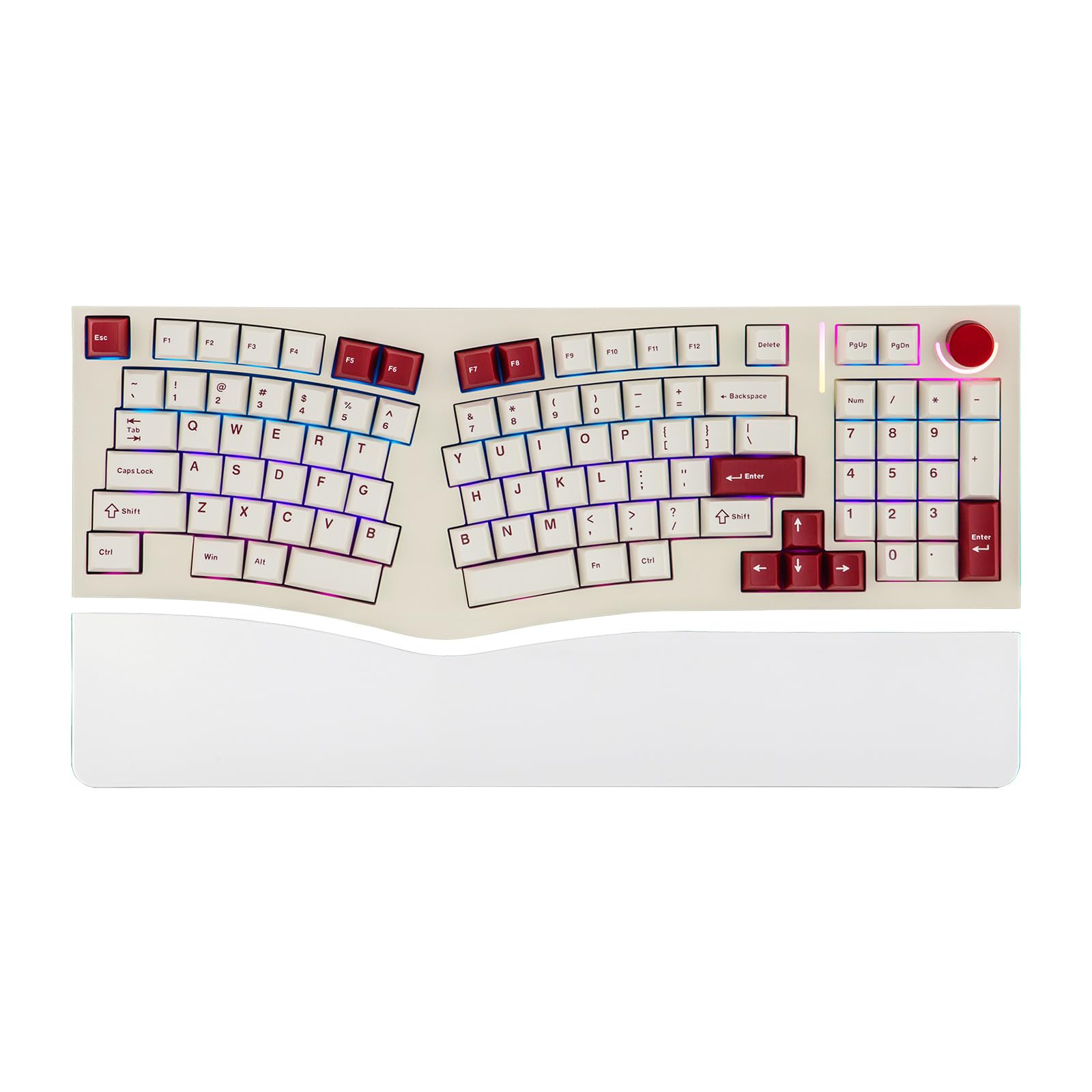 Photo 1 of **POSSIBLY FOR PARTS / ISSUES FUNCTIONING** MechLands Feker Alice98 Ergonomic 98 Keys Custom Mechanical Keyboard, VIA Programmable, USB-C Wired Gaming Keyboard, Hot Swappable, 5 Layer Paddings, Control Knob, NKRO, RGB for Win/Mac (Beige)