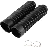 KIMISS Front Fork Cover, 205x42mm Motorcycle Front Fork Cover Gaiters Boots Shock Damping Dust Cover(Black)