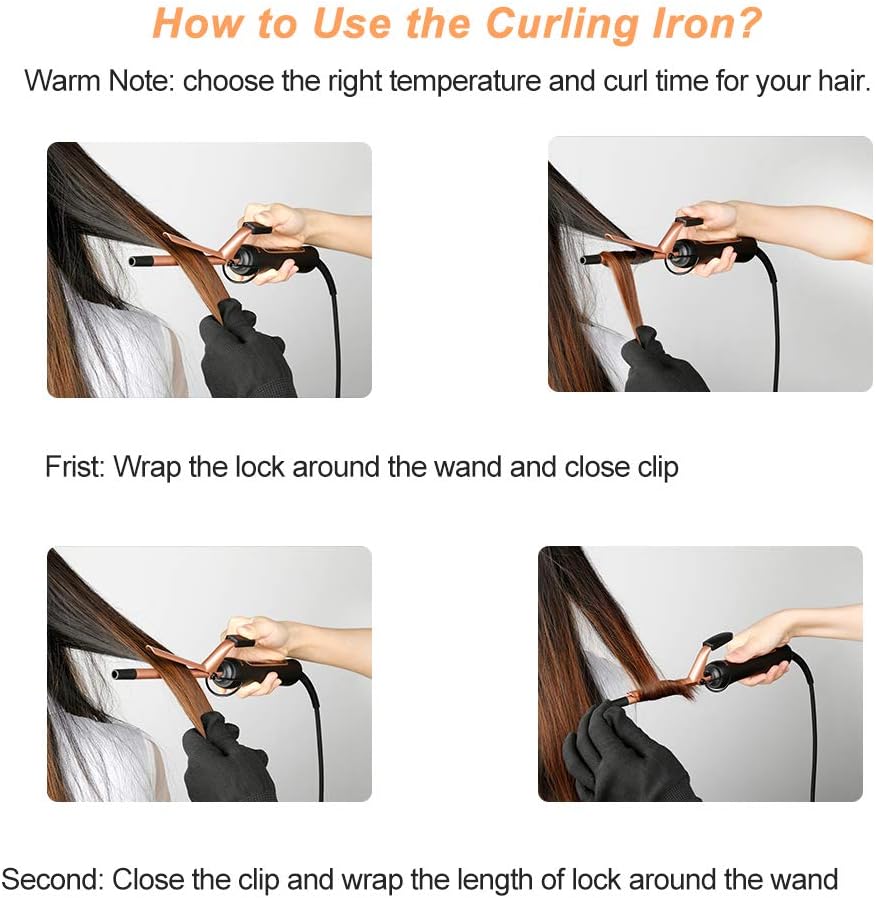 Professional 0.35 in Thin Curling Iron, JOMARTO Unisex Ceramic Hair Curler, Small Curling Iron with Adjustable Heat Settings, Slim Tight Curling Tongs, Includes Glove and 2 Hairpins: Health & Personal Care