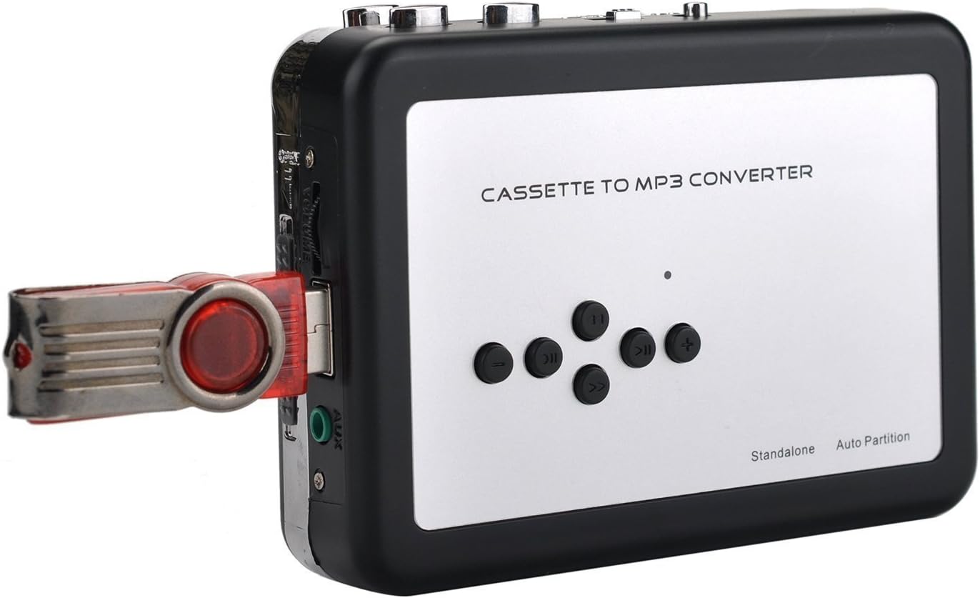 USB Cassette Capture Player Tape to PC USB Cassette-to-MP3 Converter Capture with directly to Thumb/ Flash Drive USB Disk Function No Need Computer