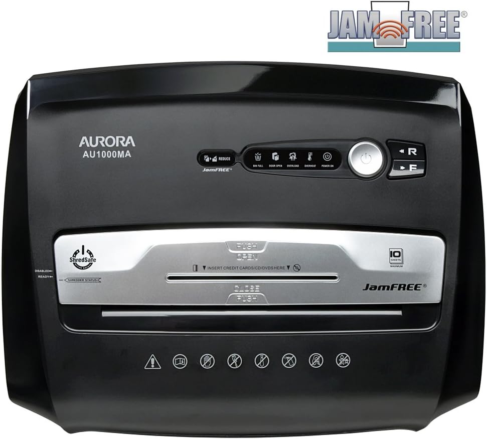 Aurora AU1210MA Professional Grade High Security 12-Sheet Micro-Cut Paper/CD and Credit Card/ 60 Minutes Continuous Run Time Shredder : Electronics