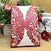 50PCS Pear Paper Laser Cut Bronzing Wedding Baby Shower Invitation Cards with Butterfly Hollow Favors Invitation Cardstock for Engagement Birthday Graduation (Red)