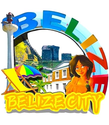 Magnete Frigorifero Belize 3D, Souvenir Da Viaggio Dipinto A Mano, Decorazione Casa In Resina, 6,4x7 Cm