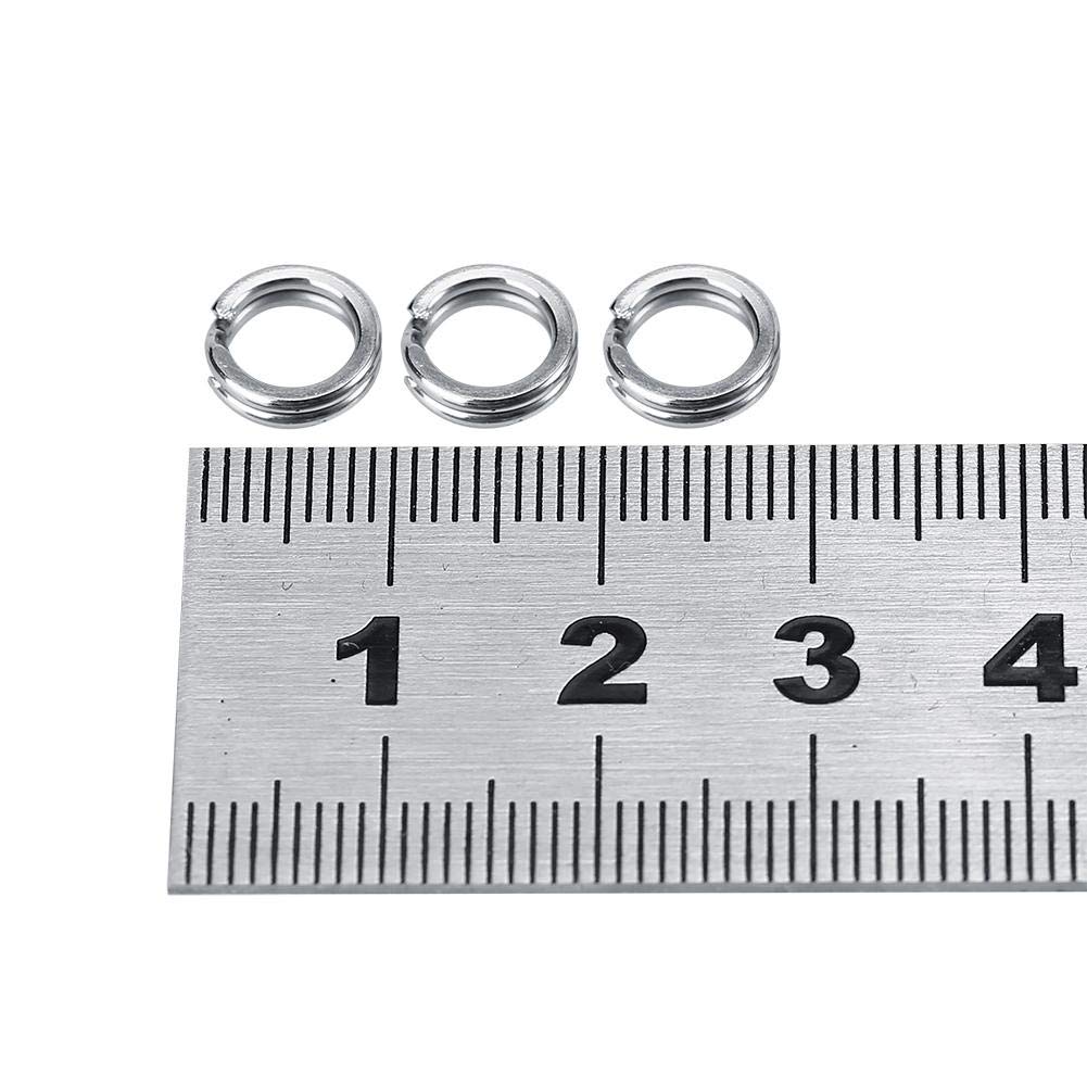 Alomejor Fishing Split Rings Double Loop Fishing Split Rings Fishing Lures Connector Tackle Kit for Fishing Accessory(100pcs 9#)