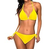 Tempt Me Women Triangle Bikini Sets Halter Two Piece Sexy Swimsuit String Tie Side Bathing Suit