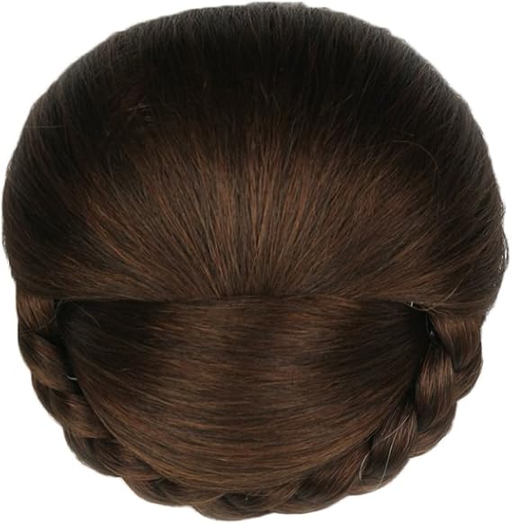 Amazon キュミオ Qemio ウィッグ ウィッグシニヨン ヘアピース かつら お花嫁 シニヨンネット 髪飾り 編み込み お花嫁シニヨン Women Hair Chignon Clip In Hair Buns Braided Hair Pieces ポイントウィッグ 通販