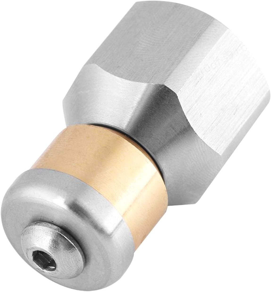 LAQI 3/8BSP Female Thread Nozzle Stainless Steel SS304 Pressure Sewer Cleaning Pipe Drain Washing Rotary Nozzle