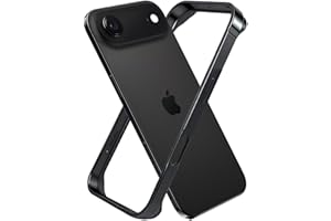 KUGEW for iPhone Air Bumper Case Metal, No Back Design Compatible with MagSafe, Aluminum Alloy + TPU Bumper Frame Slim Fit Excellent Heat Dissipation 4 Corner Raised Shockproof (Black)