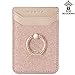 ACRSIKR Card Holder for Back of Phone, RFID Blocking Glitter Cell Phone Credit Wallet with Ring Pocket Stick on iPhone