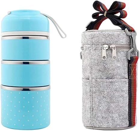 Amazon Bestonzon 弁当箱が付いている絶縁された弁当箱の熱お弁当箱の食糧容器の収納箱 青 弁当箱 オンライン通販