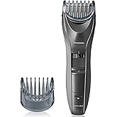 Panasonic Performance Hair Clippers with 2 Attachments and Adjustable Length Settings, Corded or Cordless Trimmer for Hair and Beard - ER-GC63-H (Silver)