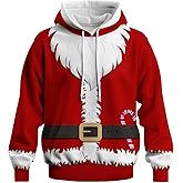 GHUALURU Creative Christmas Hoodies for Men Women Funny Cool Sweatshirt Pullover Long Sleeve