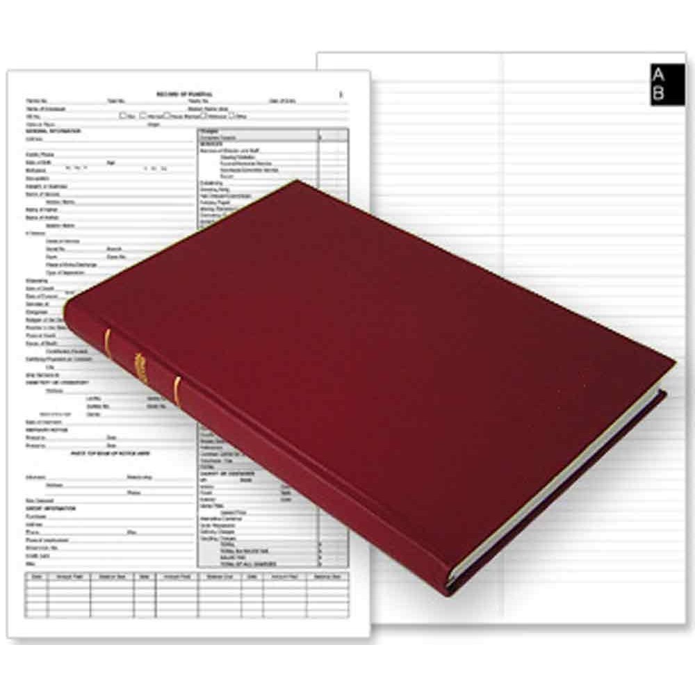 BookFactory American Funeral Record Book/Funeral Log Book F.J
