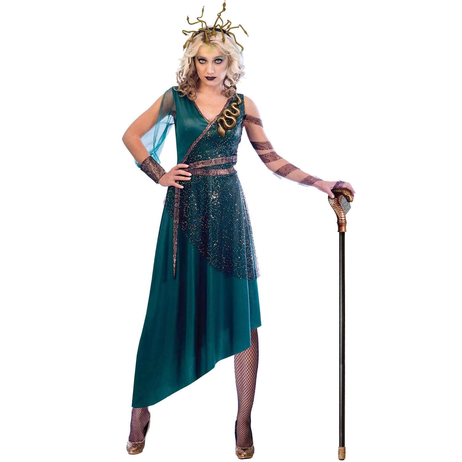 amscan 9903579 Adults Medusa Fancy Dress Greek Mythology Costume Ladies Womens Halloween Outfit (UK Dress Size 10-12)