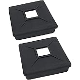 Automotive Authority 4" Square Rubber Bumper Plug End Cap Cover RV Camper Trailer - 2 Pack