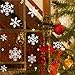 300+ Snowflake Window Clings Christmas Decorations - White Snowflakes Decals for Winter Windows (8 Sheets)