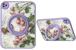 360 Rotatable Case Compatible with iPad 6th 5th Generation 9.7 inch Air 2 Case Flower Pattern Floral Illustration Portable Ca