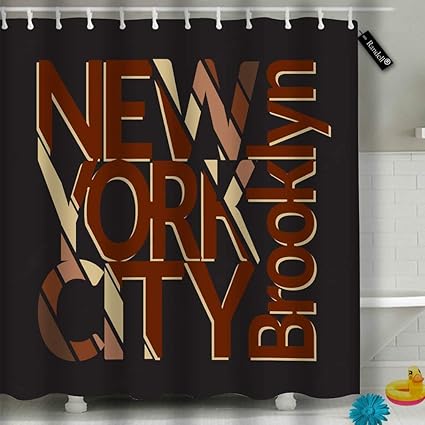 Amazon Com Randell Decor Shower Curtain Set New York City Mans Ny