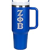 BBGreek Zeta Phi Beta Sorority Paraphernalia - Official Vendor - 40oz Stainless Steel Insulated Tumbler - Greek Letters