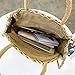 HOSPORT Women Straw Handbag Round Straw Woven Shoulder Bags Beach Zipper Totes
