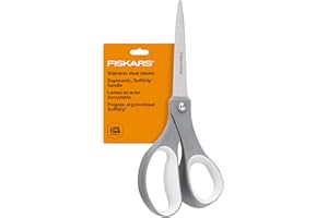 Fiskars All Purpose Scissors, High Performance Cutting, Stainless Steel Blades, Ergonomic and Comfort Handles, Perfect for Ar