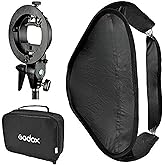 GODOX Softbox with S Type Bracket Bowens S Mount Holder Foldable Mini Size 8080cm Soft Box Kit for Flash Camera Studio Photog