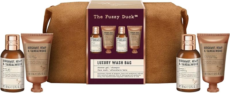 Baylis & Harding Fuzzy Duck Bergamot Hemp Sandalwood Mens Wash Bag Gift Set