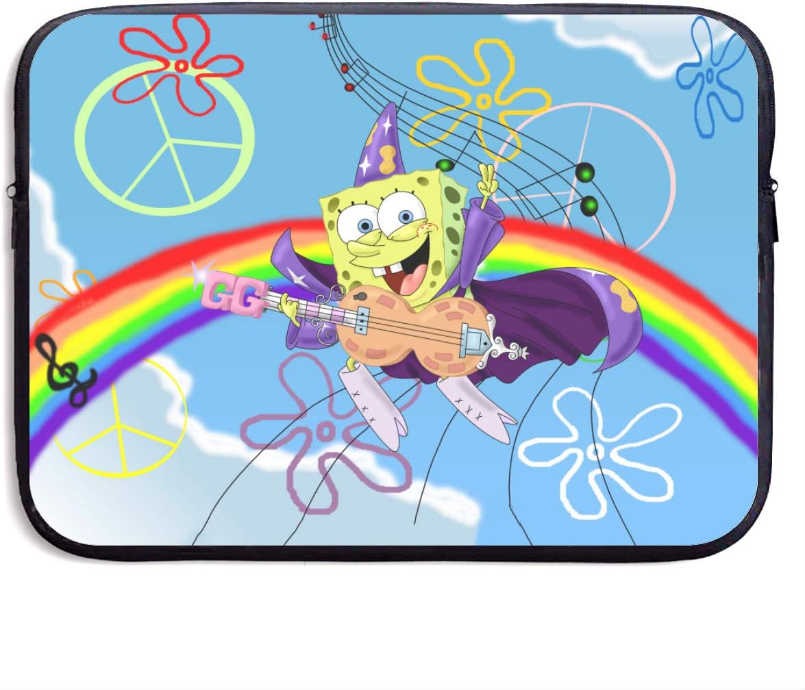 Laptop Sleeve Bag Rainbow Peace and Rock Spongebob Squarepants Tablet Briefcase Ultraportable Protective Canvas for 13 Inch MacBook Pro/MacBook Air/Notebook Computer