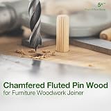 5 Plus 6mm x 30mm Wooden Dowel Pins Pack 20 Fluted Chamfered Ends view 6