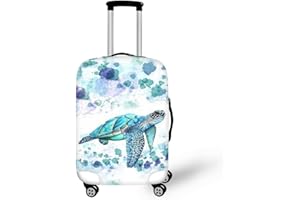 Bigcardesigns Blue Sea Turtle Luggage Cover for 18-32 Inch Elastic Washable Stretch Suitcase Protector Anti-Scratch Personalized Travel Suitcase Cover for Women Men