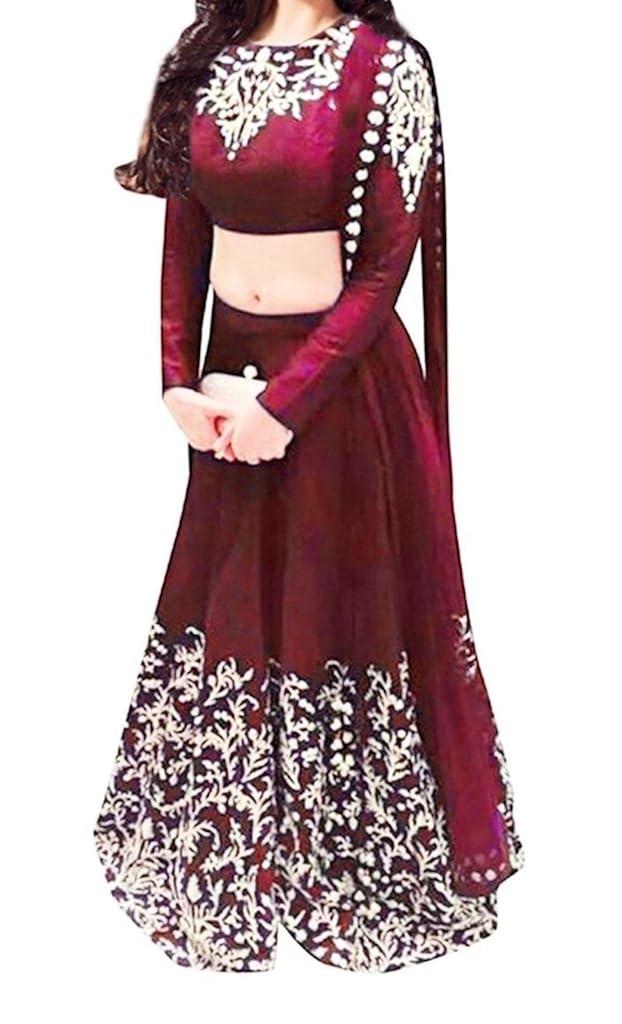 radhey fashion women's raw silk lehenga choli