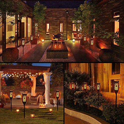 MZD8391 Waterproof Solar Torch Lights, Upgraded Dancing Flame Solar Garden Path Light, Outdoor Garden Decorations Landscape Pathway Light With Auto On/Off Dusk to Dawn (2 Pack) - Thumbnail 6