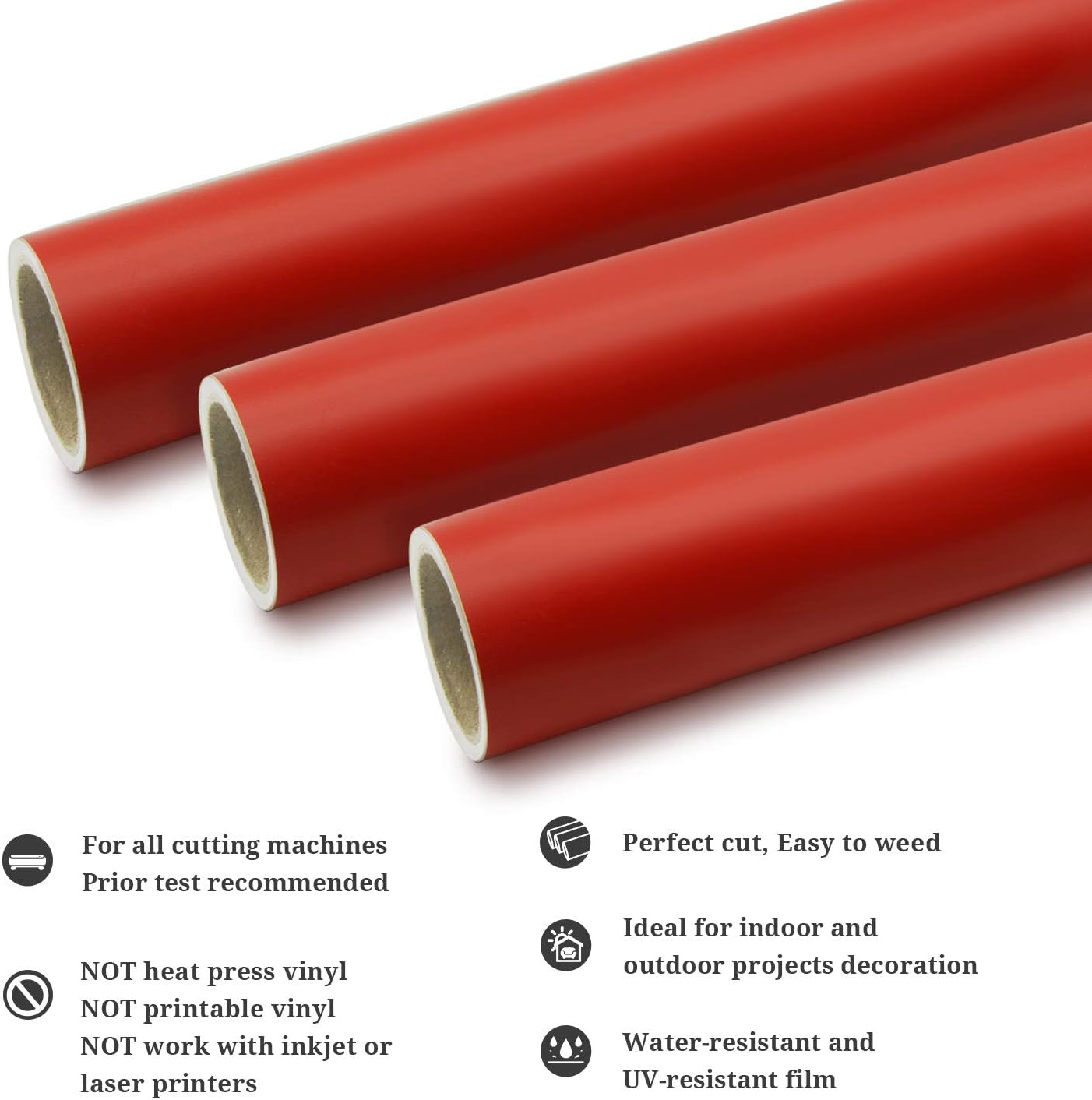 TECKWRAP Permanent Adhesive Vinyl 12" x 10ft, Matte Red - Image 3