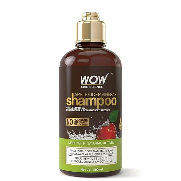 WOW SKIN SCIENCE APPLE CIDER VINEGAR SHAMPOO – HAIR GROWTH SHAMPOO FOR THINNING HAIR, HAIR LOSS & DANDRUFF SHAMPOO – PARABENS & SULFATE FREE SHAMPOO – CLARIFYING SHAMPOO FOR BUILD UP PURIFYING SHAMPOO (10.14 FL OZ (PACK OF 1))