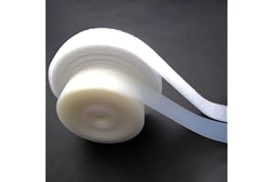 Youmeizer 5m/5.5 Yards Extremely Thin and Soft Strong Doll Clothes Hook and Loop Fasteners Sewing Type Back Without Adhesive Doll Clothing Accessories DIY Handmade Materials (White, 0.31"/8mm)