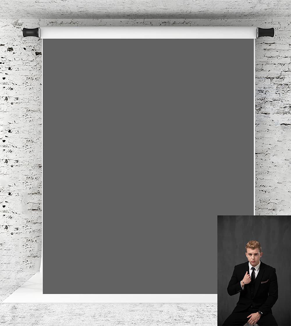 Kate Gray Backdrop Grey Photo Backdrops Professional Photography Studio Backgrounds Texture Microfiber Backdrop for Photo Photography Props,2.4x3m