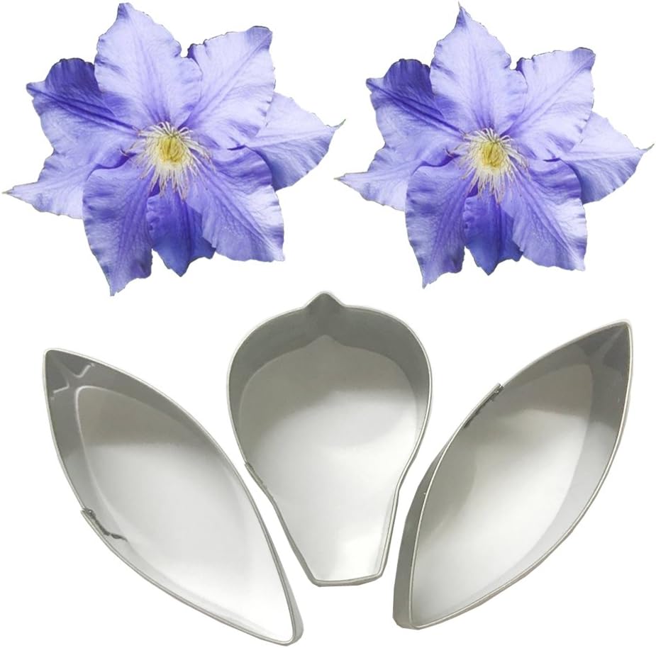 Miki 1337 Gum Paste Flower Supplies Clematis Petal Cutter Sugarcraft Decorating Kit Fondant Molding Tools Cookie Cutter Cake Mould for Wedding Cake