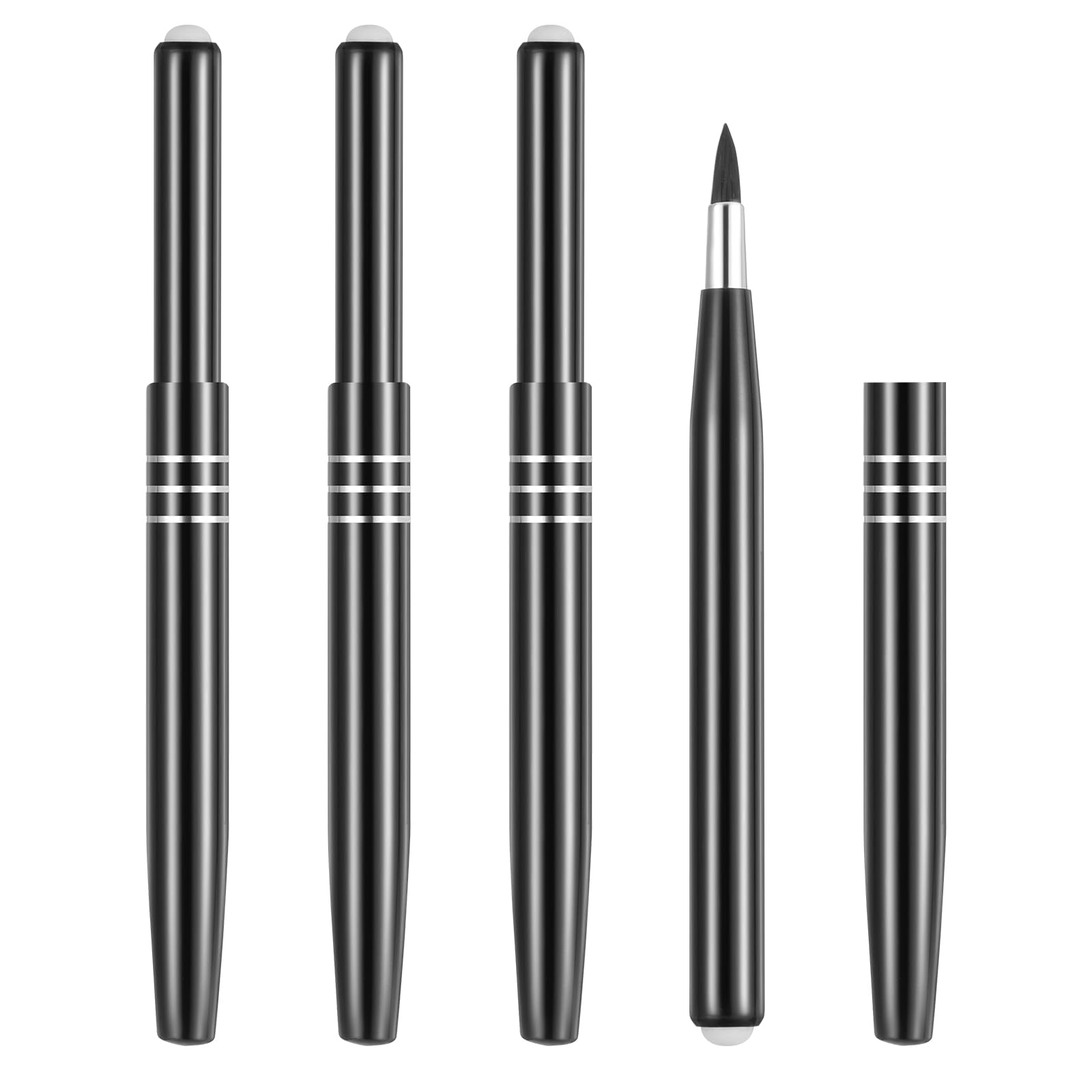 Photo 1 of AOZUO 4Pcs Retractable Lip Brush for Lipstick, Travel Lip Brush, Portable Lip Liner Brush, Professional Lip Balm Applicator Lip Makeup Brush with Cap Lip Makeup Tools for Women Lip Gloss