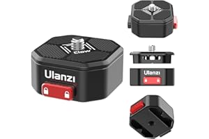 ULANZI Claw Quick Release Plate Tripod QR Camera Mount Adapter, Quick Setup Kit with 1/4'' Screw for Canon/Sony/Nikon Cameras/Zhiyun/Feiyu/DJI/Moza Stablizers Switch Between Tripod/Monopod/Slider