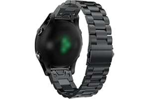 RuenTech Bands for Approach S62 Watch Band Stainless Steel Metal Straps Compatible with Garmin Approach S62 Band (Black)