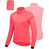 33,000ft Women's Zip Up Lightweight Athletic Workout Yoga Cycling Track Running Jacket Waterproof Windproof Reflective