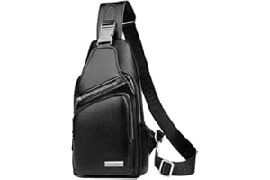 Leathario Leather Sling Bag For Men Chest Crossbody Shoulder Backpack Small Daypack Multipurpose Casual Travel