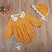 Cute Baby Girl Doll Collar Embroidery Ruffles Long Sleeve Romper Bodysuit With Hat Outfit Fall Clothes (6-12 Months, Yellow)
