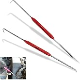 Yumfugu Pack-2 Hook and Pick Set Puller Remover, Precision Hook and Pick Set, Car Oil Seal/O-Ring Seal Gasket Pick Tool Set, for Most Cars (Red)