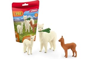 Schleich Farm World 4-Piece Alpaca Playset with Mother and Baby Alpacas - Educational and Durable Farm Animal Playset Figurines, Fun and Imaginative Play for Boys and Girls, Gift for Kids Ages 3+