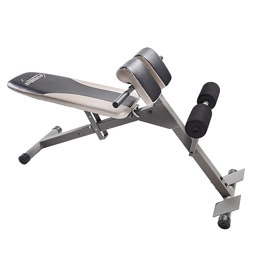 Stamina Ab Hyperextension Bench Pro Adjustable and Foldable Roman Chair  with Smart Workout App for Home Workout Up to 250 lbs Weight Capacity in 