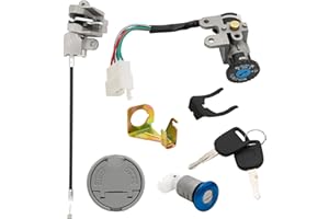 SUPVINTOR 49cc Ignition Switch, 50cc Key Ignition, Ignition Switch Key Set Compatible with GY6 50cc 49cc TaoTao Scooter Moped Peace Roketa Jonway NST Tank