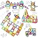 Magnetic Blocks Building Set Toys For Kids TOQIBO 96PCS Magnet Tiles Educational Building tiles Construction Toys For Boys Girls With Storage Bag