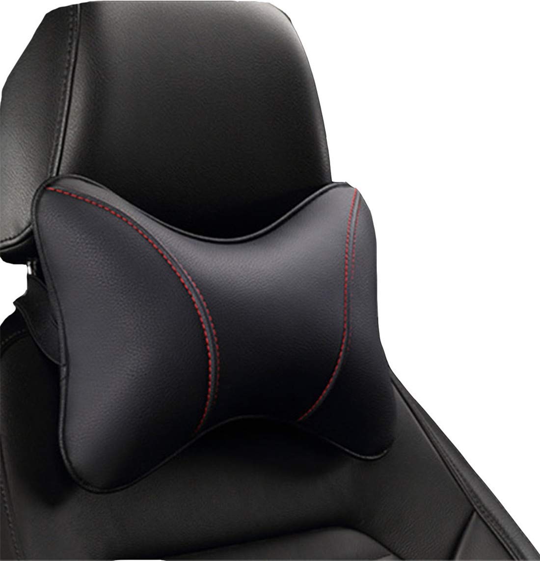 YUNNUO Car Seat Neck Pillow, Car Seat Head Cushion,Car Pillow for Driving Seat with Adjustable Strap,Car Neck Pillow for Neck Pain Relief and Cervical Support (Black)