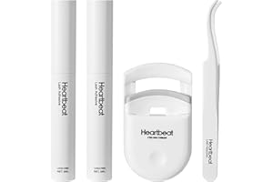 Happy Heartbeat False Eyelash Glue Kit Waterproof No Irritation Latex Free Clear Eyelash Adhesive,Portable Eyelash Curler,Eye